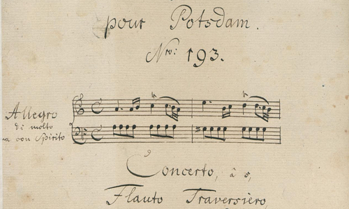 Quantz Concerto in A minor - title page
